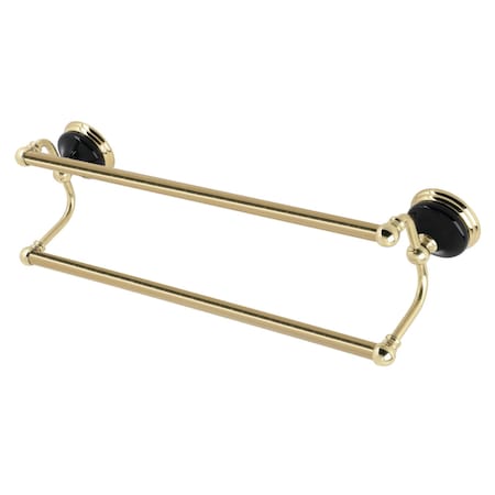Kingston Brass BA9113PB Water Onyx 24" Dual Towel Bar, Polished Brass BA9113PB